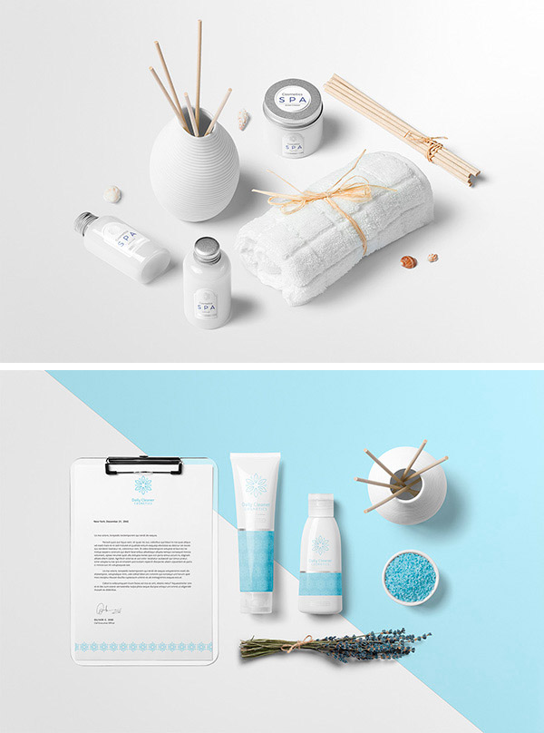 Mockups de objetos cosméticos y de baño enfoquegaussiano