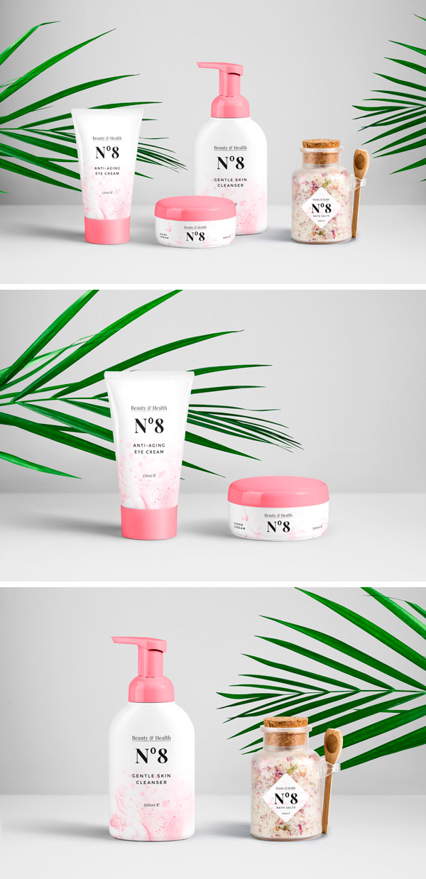 Mockups de objetos cosméticos y de baño enfoquegaussiano