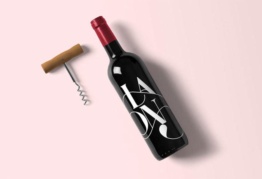 Mockups de objetos vino enfoquegaussiano