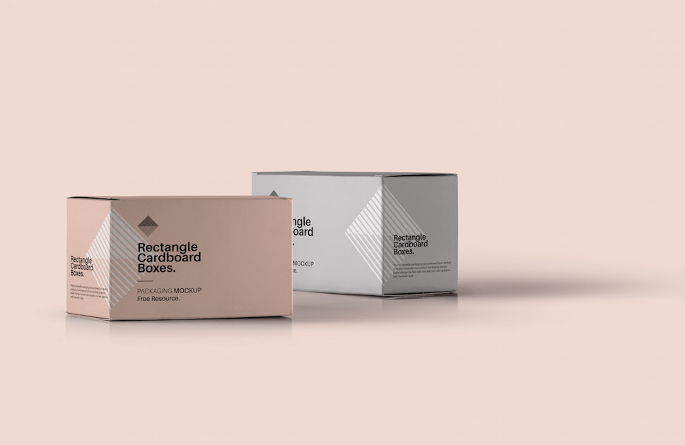 Mockups de objetos caja de cartón enfoquegaussiano