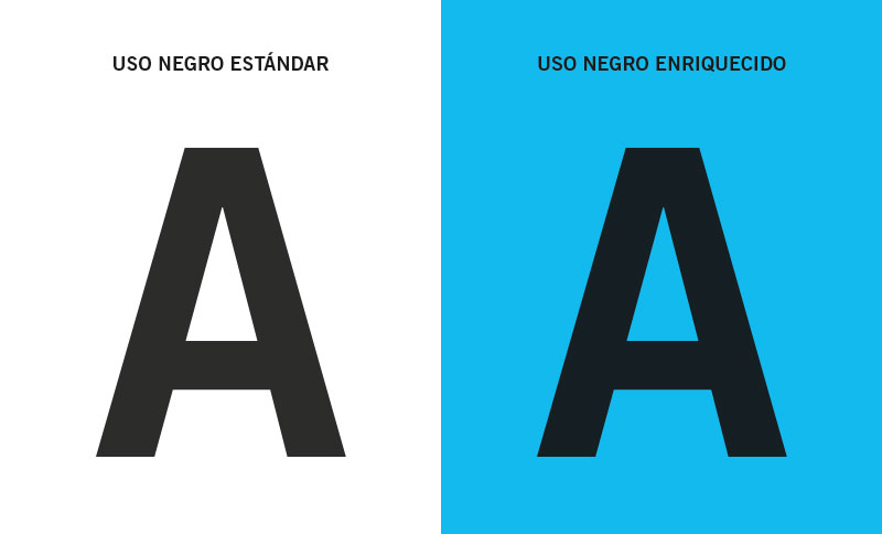 Comparación del empleo del negro estándar y el negro enriquecido uso_de_negro_enriquecido