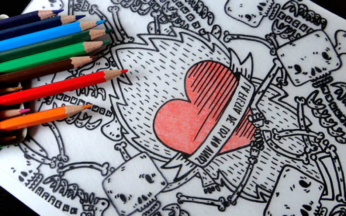 una vez calcado, procedemos a aplicar color sobre la ilustración plásticomágico 4