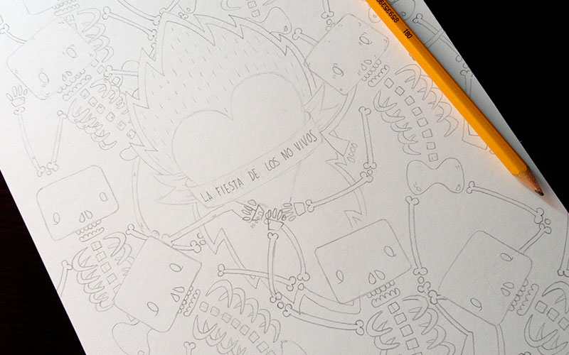 empezamos el proceso con la creación de una ilustración sobre papel plásticomágico