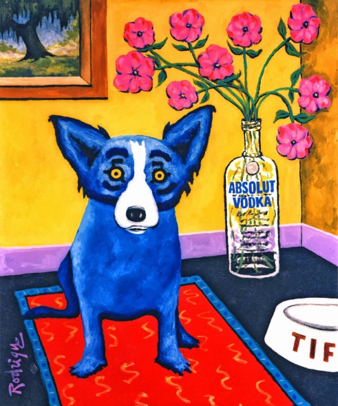 El perro azul de George Rodrigue para Absolut. Absolut Rodrigue