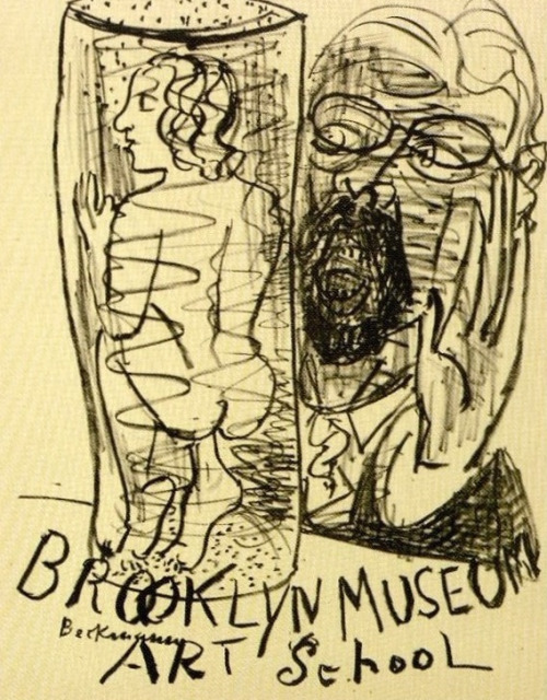 Póster de Max Beckmann para el Museo de Brooklyn. Beckmann Brooklyn Museum Art School