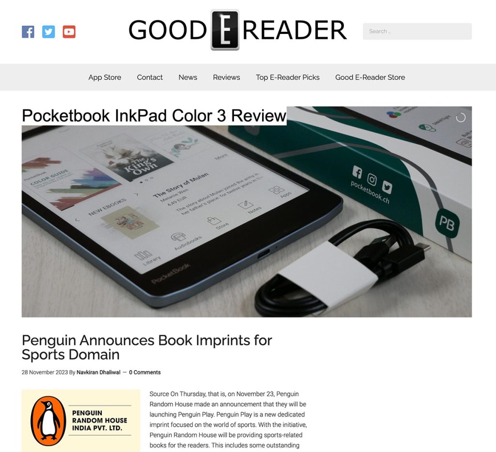 Captura del blog Good Ereader