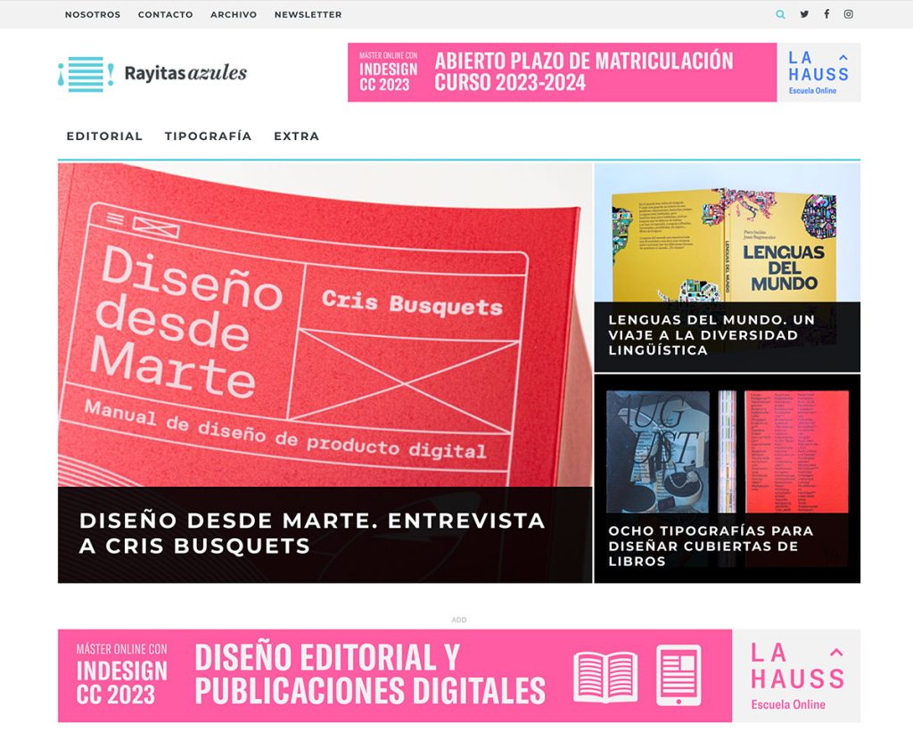 Captura del blog Rayitas azules