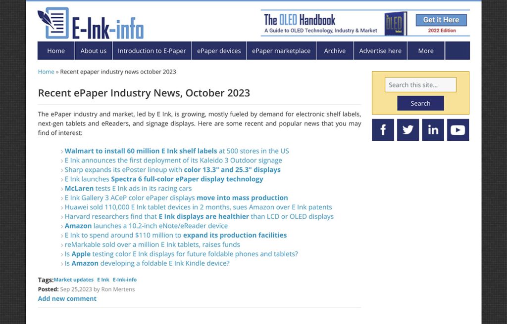 Captura del blog E-Ink-Info