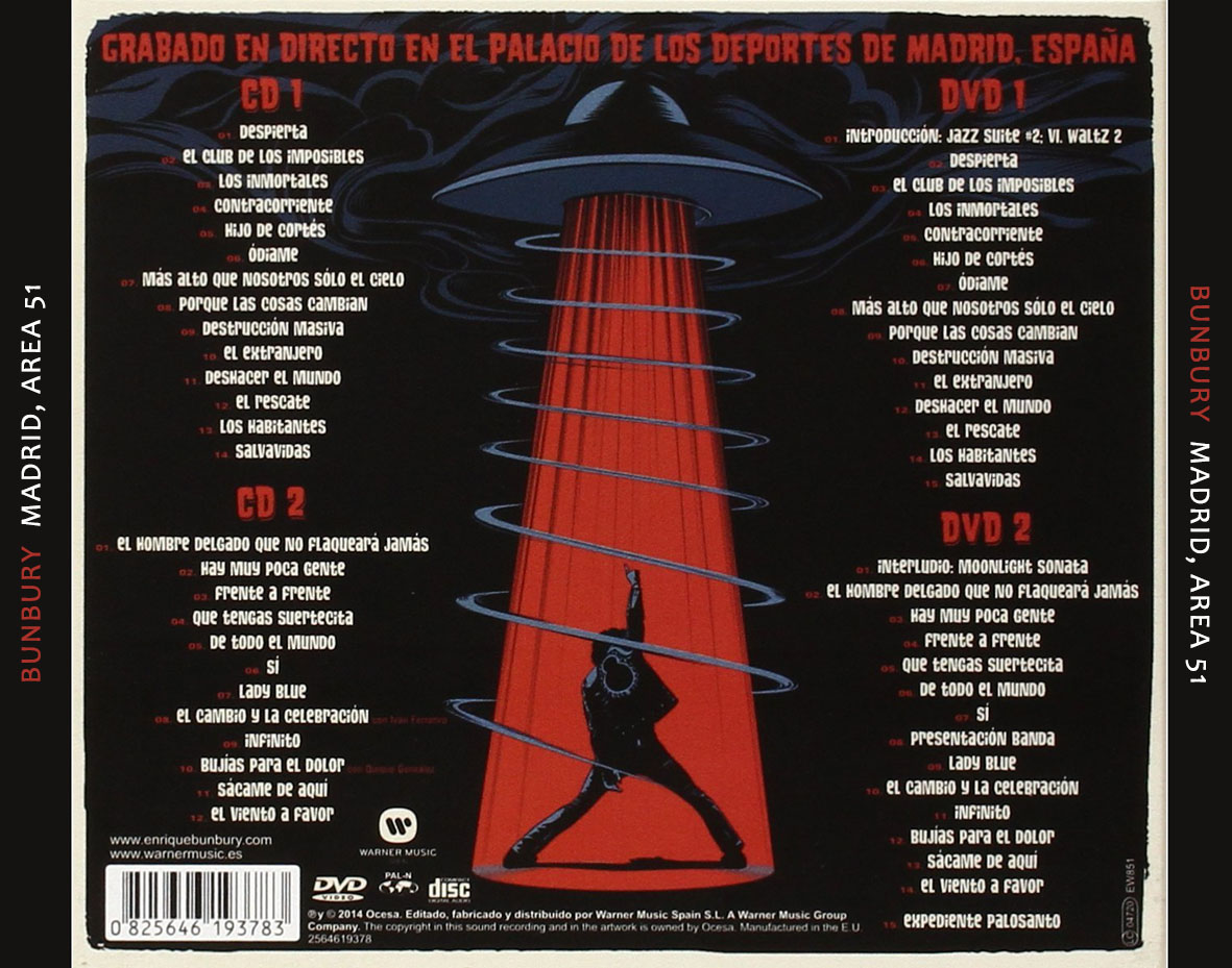 Diseño de portada del disco Madrid, Área 51. Bunbury. Álvaro P-ff