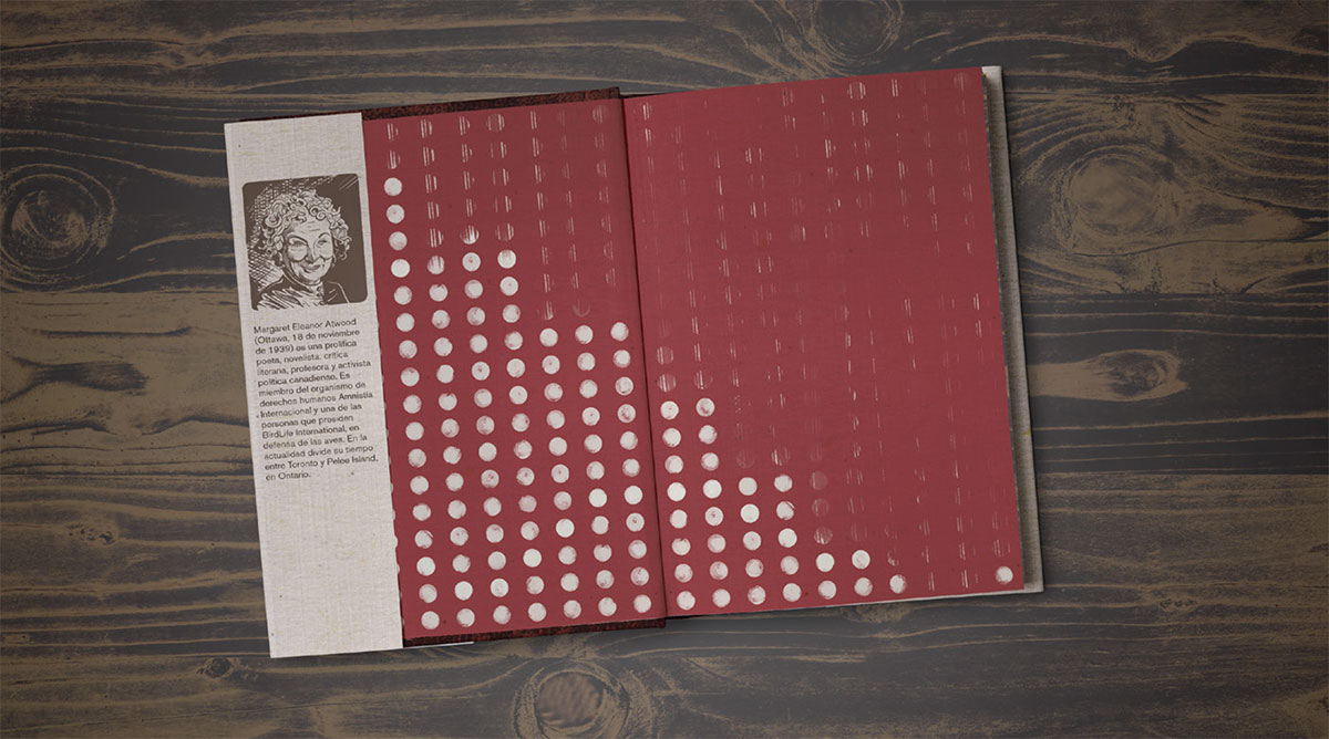 Diseño de las cubiertas para el libro El Cuento de la Criada de Margaret Atwood.