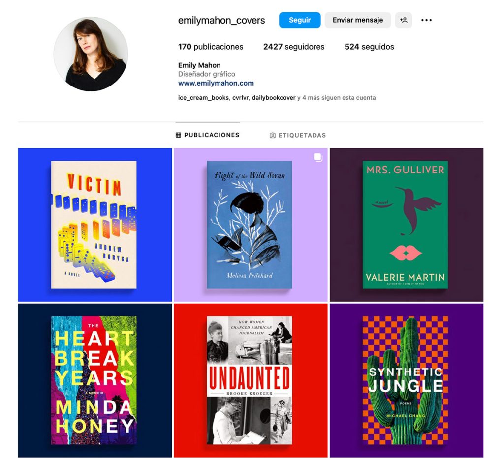Diseñadoras de cubiertas de libros. Emily Mahon