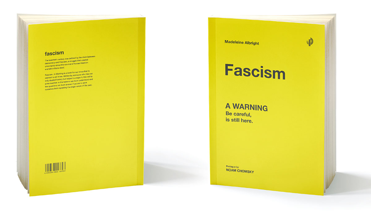 Diseño de las cubiertas del libro Fascismos, una advertencia de Madeleine Albright.