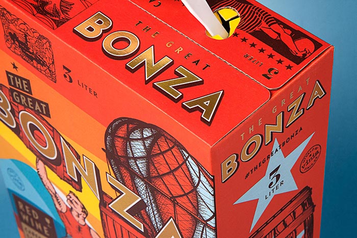 Packaging vino original creativo Great Bonza wine