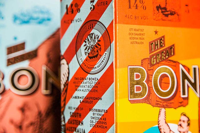 Packaging vino original creativo Great Bonza wine