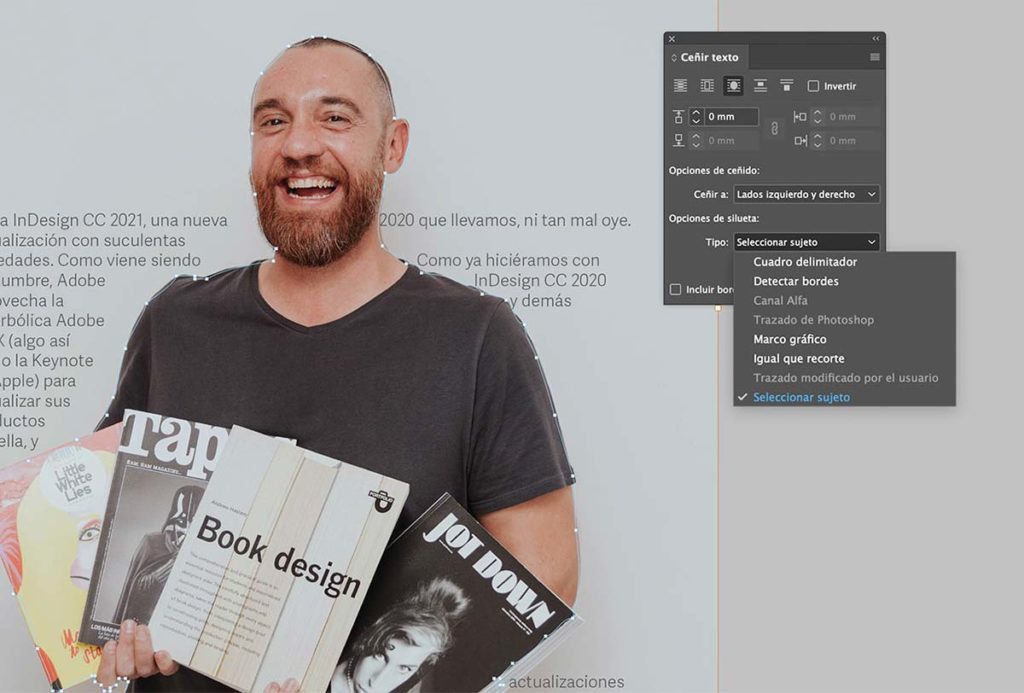 Paleta ceñir texto de InDesign