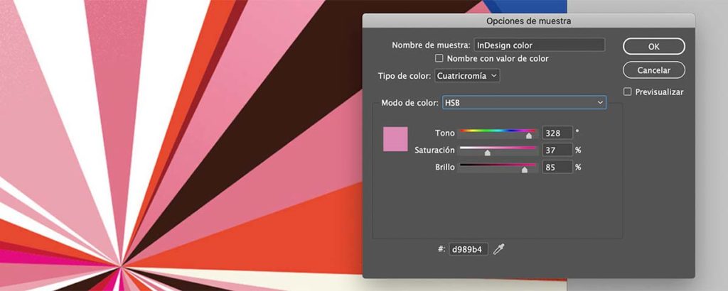InDesign gestionar colores HSB