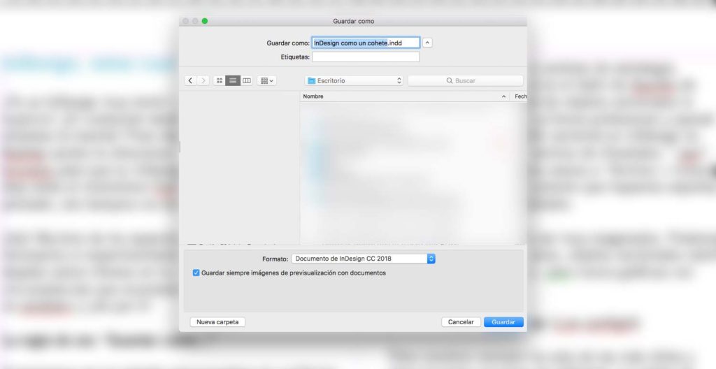 InDesign guardar como.
