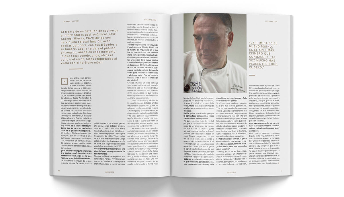 Diseño de la revista Nova. Diseño de concepto, cubiertas y tripas.
