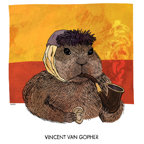 Cuando Vincent Van Gopher perdió su oreja animales-famosos-historia-arte-01