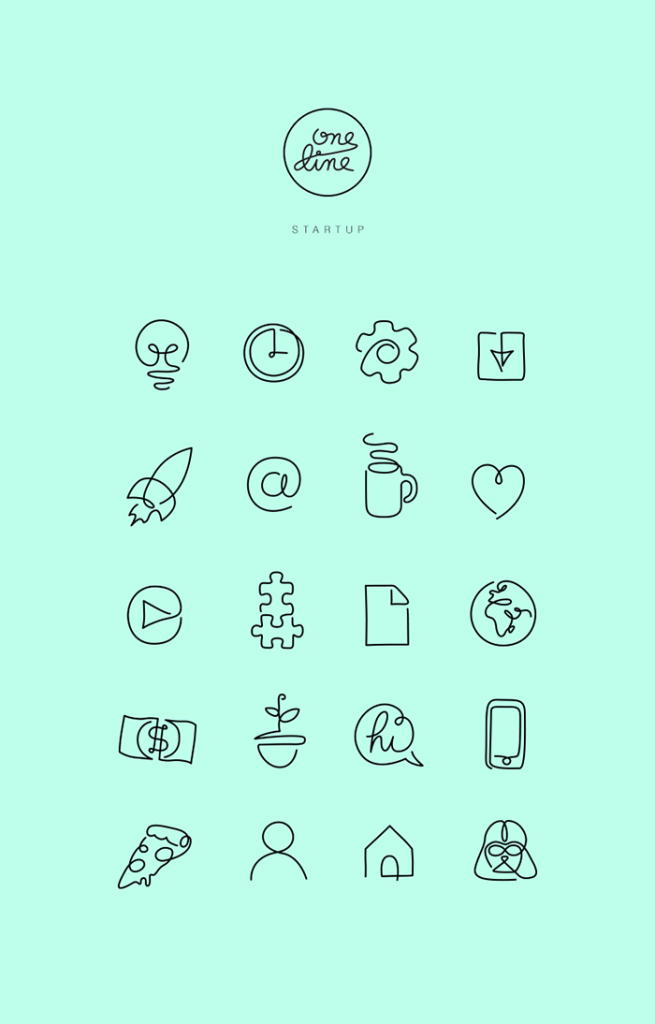 Differantly inspiración minimalismo diseño gráfico one-line