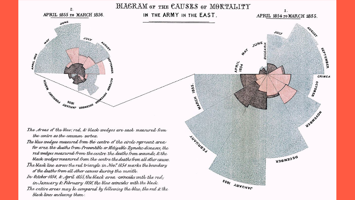 El gráfico polar de la enfermera Florence Nightingale.