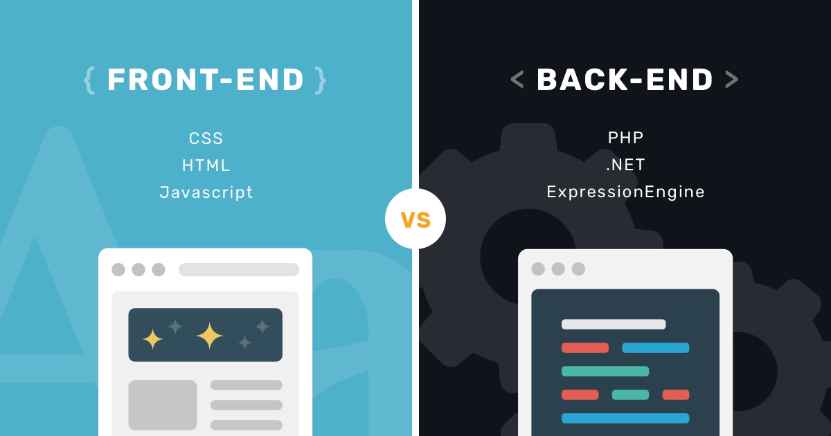 comparación front-end con back-end diseño front-end vs programación back-end
