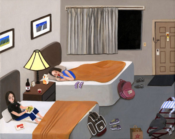Noche en el hotel, pintura de Moon Paige