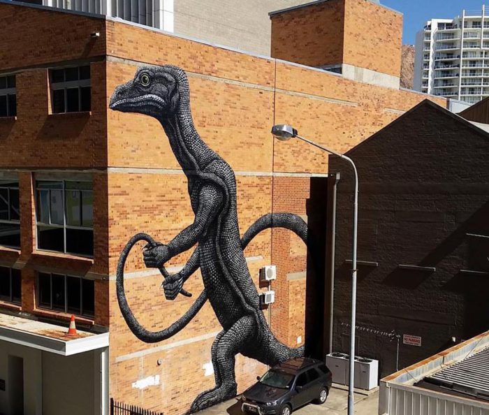 ROA street art graffiti animal bones belgium