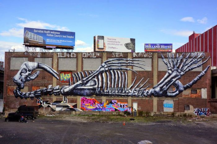 ROA street art graffiti animal bones belgium belgica