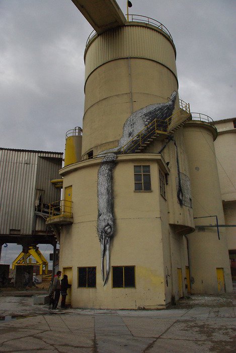 ROA street art graffiti animal bones belgium