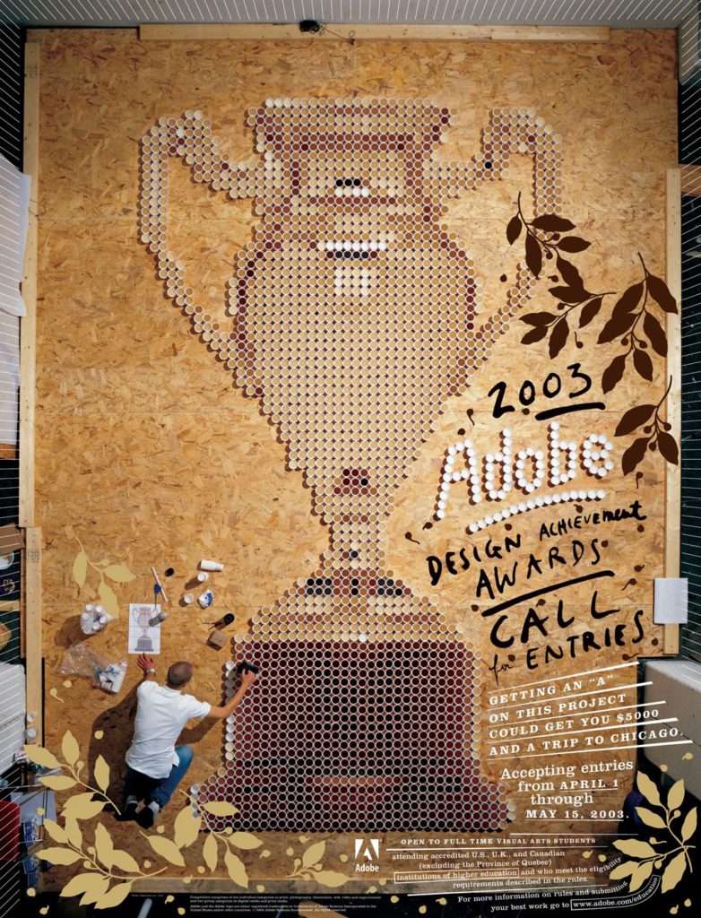 Gráfica de Sagmeister para la revista Adobe.
Post 5 proyectos de éxito con base analógica. La Gauss Escuela de Diseño