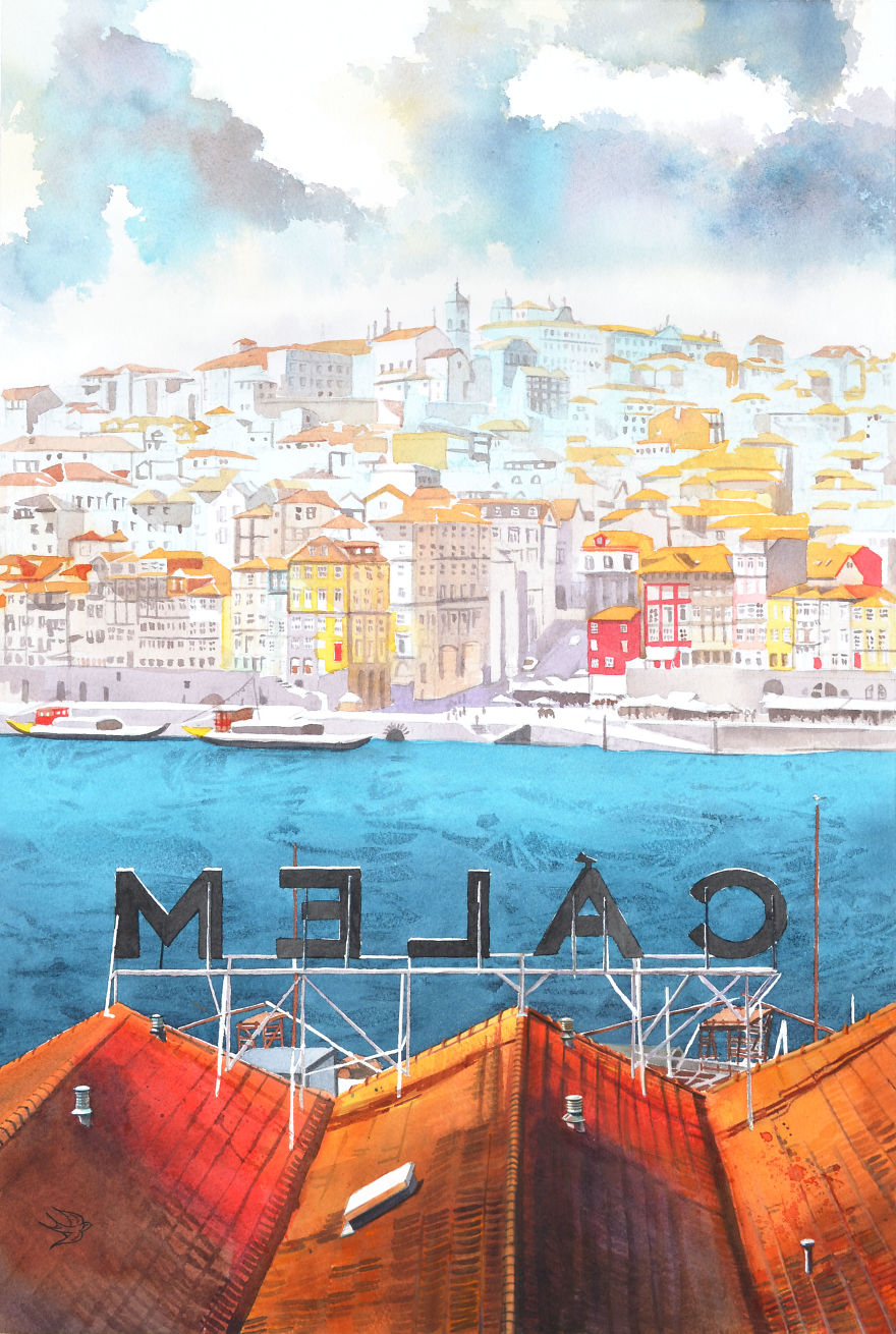 Lisboa en acuarelas de Viví Watercolours